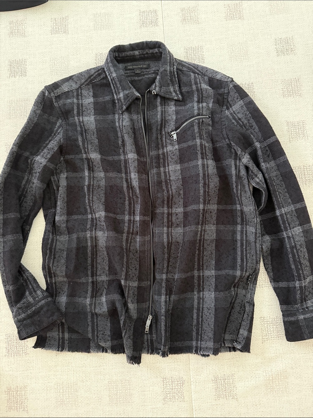 John varvatos plaid shirt jacket